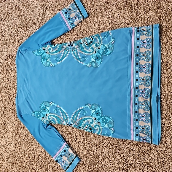 MICHAEL Kors Shift Dress Jersey Stretchy Paisley Knee Length 12 Large XL - Picture 5 of 5